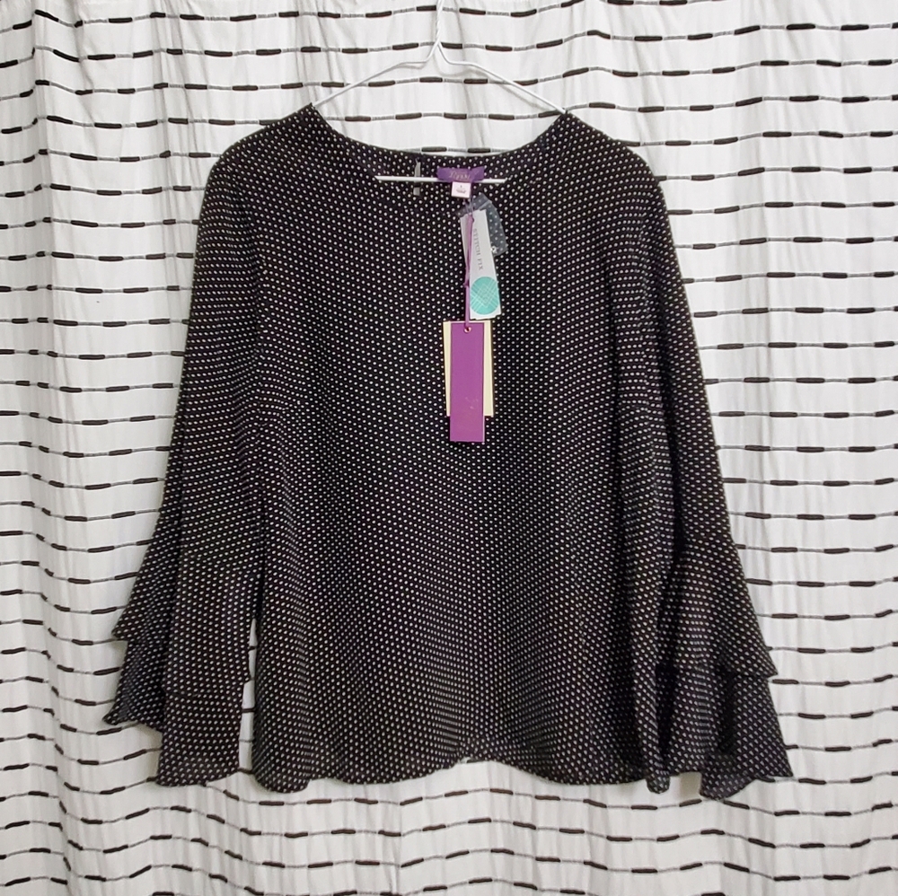 NWT Poppy Polka Dot Wide Ruffle Sleeve